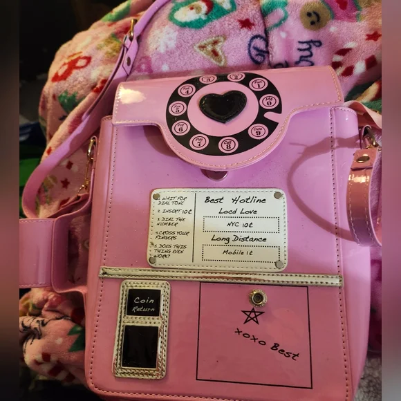 Pink Retro Telephone Crossbody Bag - Unbranded - Picture 2 of 4